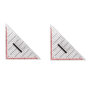 2шт 30 см Треугольная линейка для рисования, Многофункциональная линейка для рисования с ручкой, Транспортир, линейка для измерения, Канцелярские принадлежности