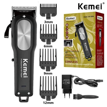 kemei 2604 100-240 В электрический триммер для волос, мощная перезаряжаемая парикмахерская беспроводная машинка для стрижки волос, регулируемая для мужчин, машинка для стрижки волос