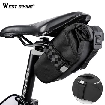 WEST BIKING, Непромокаемая Велосипедная сумка, трубка, задняя Хвостовая Седельная сумка, Светоотражающая Противоударная Велосипедная сумка для подседельного штыря, Аксессуары для шоссейных Велосипедов MTB