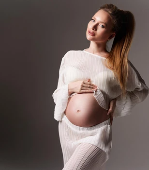 Платья для беременных Для Фотосессии, Плиссированная Шифоновая Одежда, Топ Для беременных, Детский Душ, Широкие Брюки
